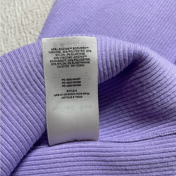 Aritzia Wilfred Cut Out Lavender Pastel Purple Ribbed Mini Dress XS - Picture 6 of 6